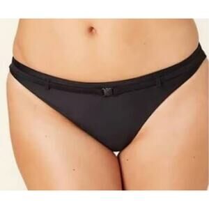 Andie Swim The Riviera Belted Bikini Bottom Size XS Black Minimalist Beach NWOT